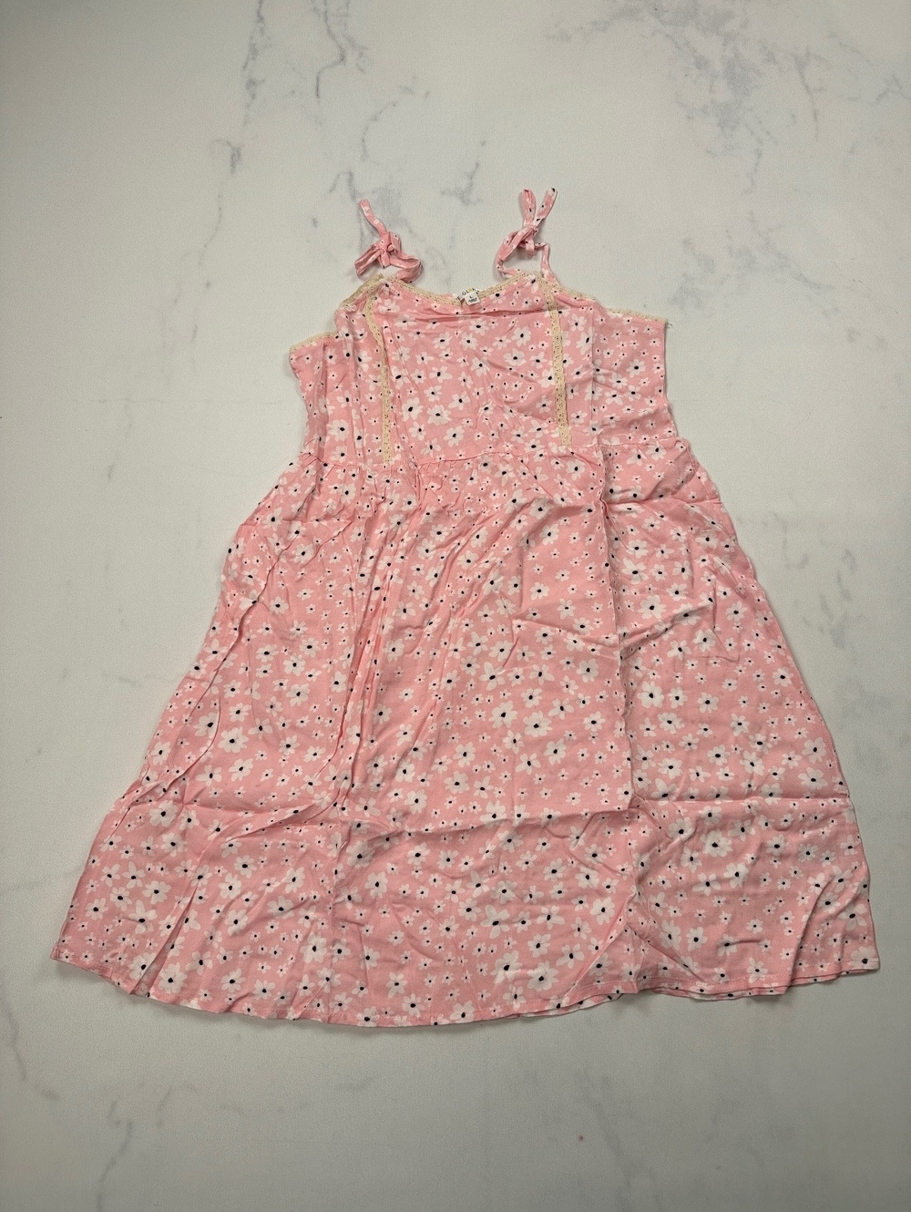 Love Glam Girl Printed Sundress Pink Contemporary Modern Romantic - Girls L